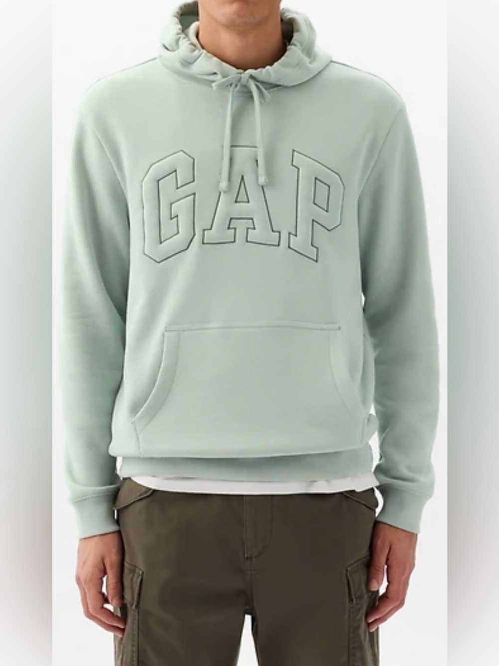 NWT GAP Men's XL Tonal Logo Pullover Hoodie – Sage Green